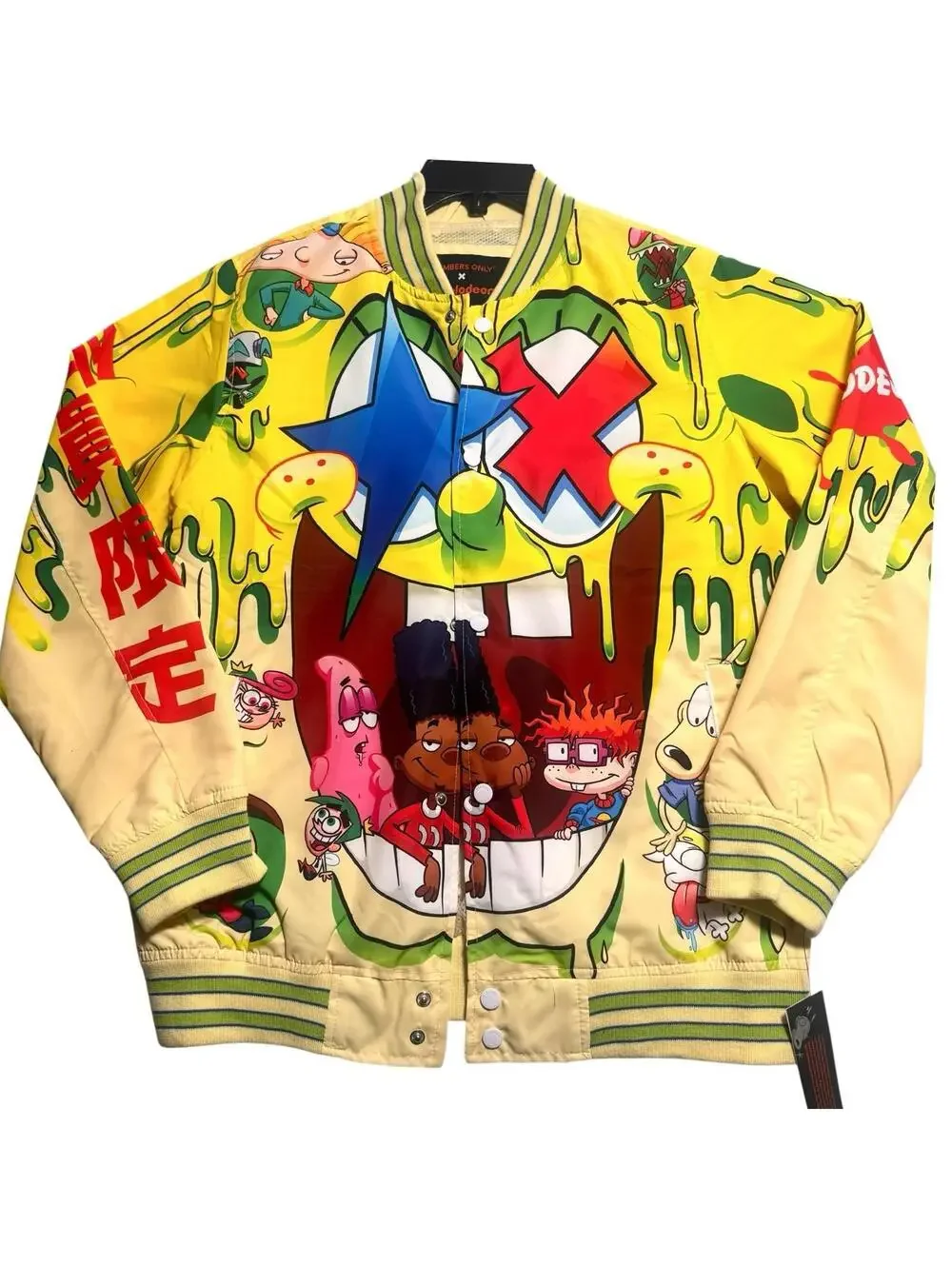 Members Only x Nickelodeon Jacket SpongeBob Rugrats Yellow Bomber Size Large - Picture 5 of 6